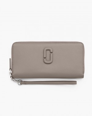 Portofel Mare Marc Jacobs The Covered J Marc Continental Wallet Dama Cement | 93875UVJR