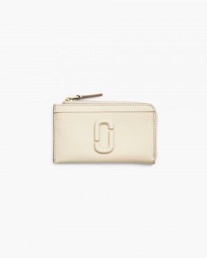 Portofel Mic Marc Jacobs The Covered J Marc Top Zip Multi Wallet Dama Albi | 38920BAKT