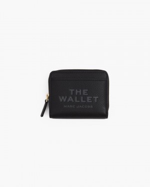 Portofel Mic Marc Jacobs The Leather Mini Compact Wallet Dama Negrii | 46159VMAL