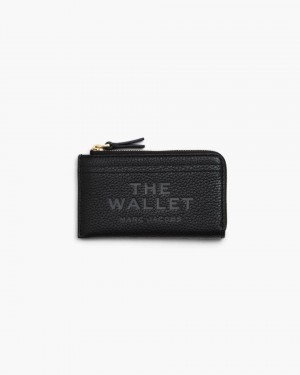 Portofel Mic Marc Jacobs The Leather Top Zip Multi Wallet Dama Negrii | 36154ANKG