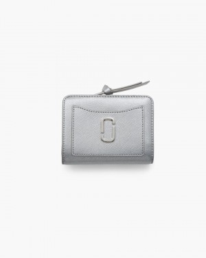 Portofel Mic Marc Jacobs The Metallic Utility Snapshot Mini Compact Wallet Dama Argintii | 20758IHZX