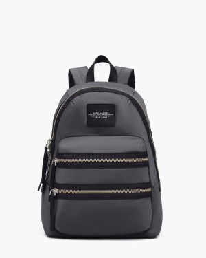 Rucsacuri Marc Jacobs The Biker Nylon Large Backpack Dama Gri Inchis | 48579VNJY