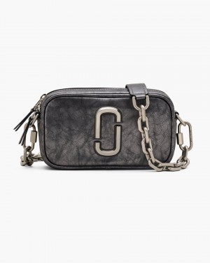 Snapshot Geanta Marc Jacobs The Metallic Distressed Big Shot Dama Gri Inchis | 84251MOGE