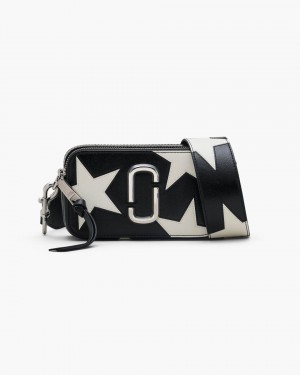 Snapshot Geanta Marc Jacobs The Star Patchwork Leather Snapshot Dama Negrii Albi | 08673PSLI
