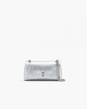 The Dual Bag Marc Jacobs The Metallic Dual Chain Wallet Dama Argintii | 85634BCSD