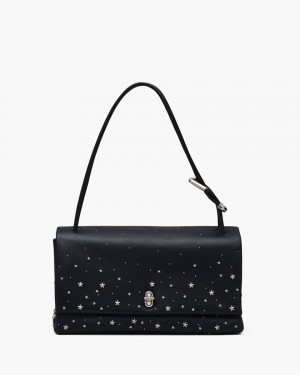 The Dual Bag Marc Jacobs The Star-Studded Leather Large Dual Bag Dama Negrii | 81659VMXJ