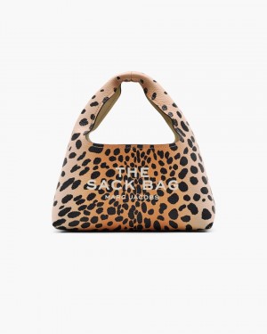 The Sack Bag Marc Jacobs The Cheetah Leather Mini Sack Bag Dama Negrii Colorati | 12978KYTA