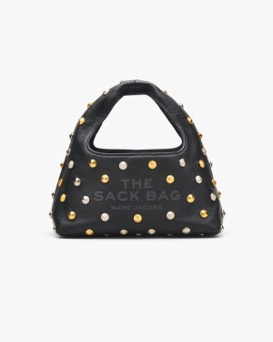 The Sack Bag Marc Jacobs The Glam Studs Leather Mini Sack Bag Dama Negrii | 04291ATVC