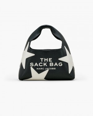 The Sack Bag Marc Jacobs The Star Patchwork Leather Mini Sack Bag Dama Negrii Albi | 17953NHAY