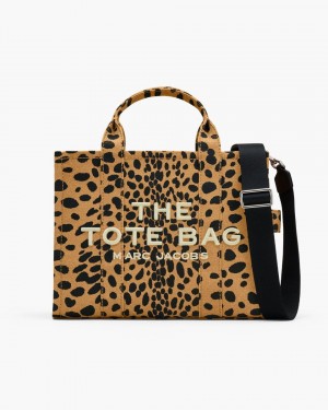 The Tote Bag Marc Jacobs The Cheetah Canvas Medium Tote Bag Dama Negrii Colorati | 49825EHGO