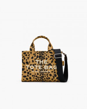 The Tote Bag Marc Jacobs The Cheetah Canvas Small Tote Bag Dama Negrii Colorati | 78219IRLA