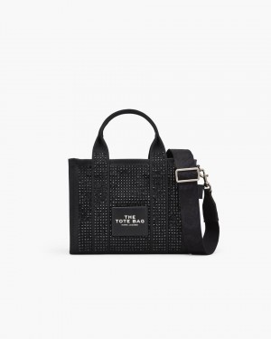 The Tote Bag Marc Jacobs The Crystal Canvas Small Tote Bag Dama Negrii | 92073YGTX