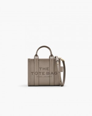 The Tote Bag Marc Jacobs The Leather Crossbody Tote Bag Dama Cement | 19873OPKS
