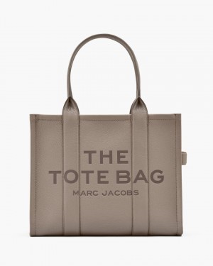 The Tote Bag Marc Jacobs The Leather Large Tote Bag Dama Cement | 35214GSTN