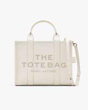 The Tote Bag Marc Jacobs The Leather Medium Tote Bag Dama Argintii | 37405DQNC