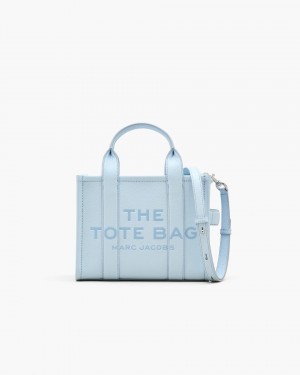 The Tote Bag Marc Jacobs The Leather Small Tote Bag Dama Albastri | 45032UEBM