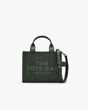 The Tote Bag Marc Jacobs The Leather Small Tote Bag Dama Verzi Inchis | 48167TXJD