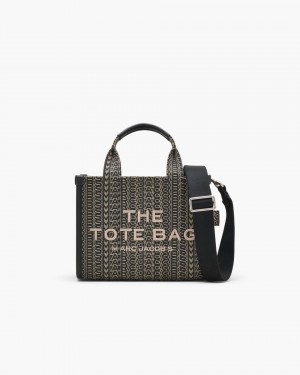 The Tote Bag Marc Jacobs The Monogram Jacquard Small Tote Bag Dama Bej Colorati | 40385GOWB