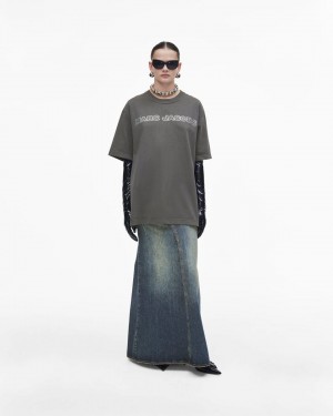 Topuri Marc Jacobs Crystal Big Tee Dama Gri | 27431DANP