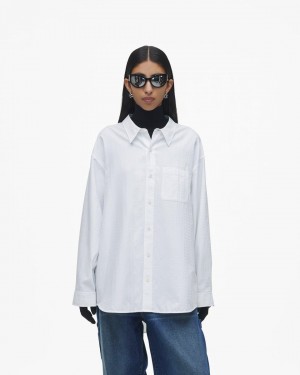 Topuri Marc Jacobs The Monogram Big Shirt Dama Albi | 37419JYLP